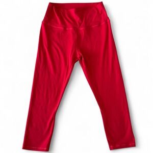 ZYIA Active Red Crop Leggings High Waisted Athletic Workout Yoga Pants Size 8-10
